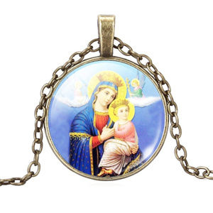 Mother Mary Jesus Christion Necklace 441